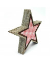 Tradineur - Figura decorativa sobremesa navideña, estrella/abeto de madera, repisa, chimenea, decoración navidad, hogar, 12/11 c
