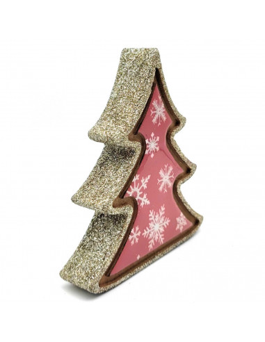 Tradineur - Figura decorativa sobremesa navideña, estrella/abeto de madera, repisa, chimenea, decoración navidad, hogar, 12/11 c