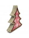 Tradineur - Figura decorativa sobremesa navideña, estrella/abeto de madera, repisa, chimenea, decoración navidad, hogar, 12/11 c