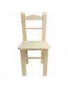 Tradineur - Silla infantil de madera natural, respaldo de pico, altura del asiento 29 cm, silla para niños sin tratar con reposa