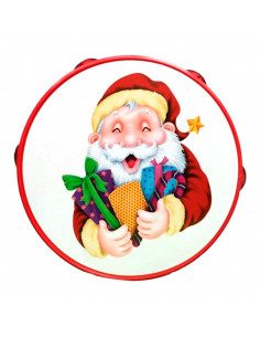 Pandereta de navidad de juguete para niños, plástico, música popular, juegos infantiles, papá noel, santa claus, 14 cm, color/mo