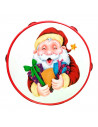 Pandereta de navidad de juguete para niños, plástico, música popular, juegos infantiles, papá noel, santa claus, 14 cm, color/mo