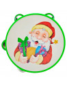 Pandereta de navidad de juguete para niños, plástico, música popular, juegos infantiles, papá noel, santa claus, 14 cm, color/mo