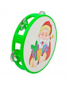 Pandereta de navidad de juguete para niños, plástico, música popular, juegos infantiles, papá noel, santa claus, 14 cm, color/mo