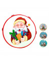 Pandereta de navidad de juguete para niños, plástico, música popular, juegos infantiles, papá noel, santa claus, 14 cm, color/mo