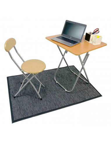 Sillla plegable metálica con respaldo y asiento de madera, reposapiés y conteras antideslizantes, taburete, banqueta, cocina, co