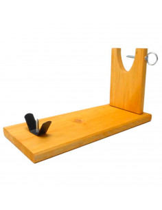 Tradineur - Jamonero de madera, modelo Luna, soporte para pata y paleta de jamón serrano e ibérico con agarres metálicos, fácil