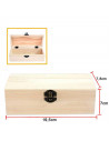 Caja de madera con tapa en forma de baúl 19,5 x 8 x 7 cm. Ideal para guardar objetos pequeños, joyas o llaves