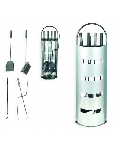 Set de 4 utensilios para chimenea con soporte, herramientas, accesorios para chimenea de leña de interior, hoguera, barbacoa, 67