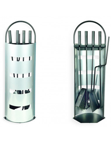 Set de 4 utensilios para chimenea con soporte, herramientas, accesorios para chimenea de leña de interior, hoguera, barbacoa, 67