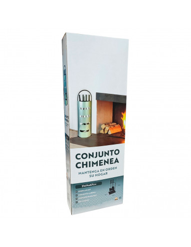 Set de 4 utensilios para chimenea con soporte, herramientas, accesorios para chimenea de leña de interior, hoguera, barbacoa, 67