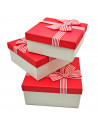 Set de 3 cajas de regalo cuadradas con lazo, 3 tamaños distintos, cajas decorativas con tapa, presentación para navidad, cumplea