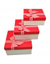 Set de 3 cajas de regalo cuadradas con lazo, 3 tamaños distintos, cajas decorativas con tapa, presentación para navidad, cumplea