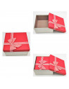 Set de 3 cajas de regalo cuadradas con lazo, 3 tamaños distintos, cajas decorativas con tapa, presentación para navidad, cumplea