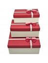 Set de 3 cajas de regalo rectangulares con lazo, 3 tamaños distintos, cajas decorativas con tapa, presentación para navidad, cum