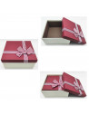 Set 3 cajas de regalo cuadradas con lazo, 3 tamaños distintos, cajas decorativas con tapa, presentación para navidad, cumpleaños