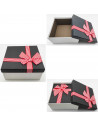 Set de 3 cajas regalo cuadradas con lazo, 3 tamaños distintos, cajas decorativas con tapa, presentación para navidad, cumpleaños