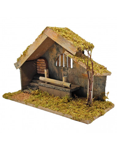 Tradineur - Cueva de corcho, portal para colocar figuras belén, nacimiento, pesebre navideño, figura decorativa navidad tradicio