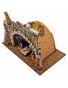 Tradineur - Cueva con figuras del nacimiento, corcho y resina, portal de belén, pesebre, niño Jesús, virgen María, José, buey y