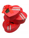 Set de 3 cajas de regalo corazón con lazo, 3 tamaños distintos, cajas decorativas con tapa, presentación para navidad, cumpleaño