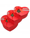 Set de 3 cajas de regalo corazón con lazo, 3 tamaños distintos, cajas decorativas con tapa, presentación para navidad, cumpleaño