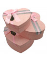 Set de 3 cajas corazón de regalo con lazo, 3 tamaños distintos, cajas decorativas con tapa, presentación para navidad, cumpleaño