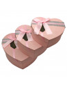 Set de 3 cajas corazón de regalo con lazo, 3 tamaños distintos, cajas decorativas con tapa, presentación para navidad, cumpleaño