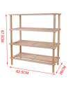 Zapatero de madera 4 niveles. estantería, mueble zapatero de madera 4 alturas multiuso, soporte para zapatos, recibidor - 62,5 x