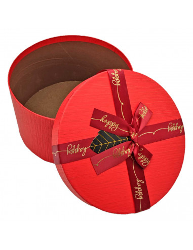 Set de 3 cajas de regalo redondas con lazo, 3 tamaños distintos, cajas decorativas con tapa, presentación para navidad, cumpleañ