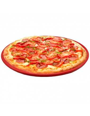 Plato para pizza de cerámica, bandeja plana redonda para servir comida, aperitivos, práctico, cocina, navidad, fiestas, celebrac