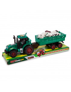 Toinsa - Tractor de juguete de fricción con remolque y animales, regalo para niños, cumpleaños, navidad, juegos, infantil, diver