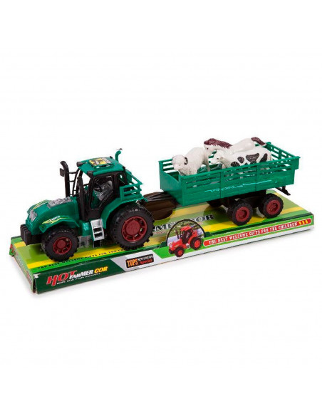 Toinsa - Tractor de juguete de fricción con remolque y animales, regalo para niños, cumpleaños, navidad, juegos, infantil, diver