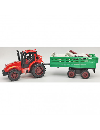 Toinsa - Tractor de juguete de fricción con remolque y animales, regalo para niños, cumpleaños, navidad, juegos, infantil, diver