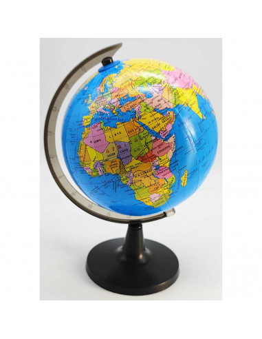 Globo terráqueo giratorio de plástico, mapa mundi político educativo, decoración de escritorio, aprendizaje, diversión, diámetro