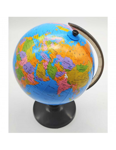 Globo terráqueo giratorio de plástico, mapa mundi político educativo, decoración de escritorio, aprendizaje, diversión, diámetro