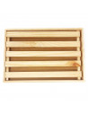 Tradineur - Tabla para cortar pan de madera 2.5 x 32 x 22 cm con bandeja recogemigas y rejilla extraíble, modelo aleatorio