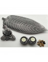 Figura de buda meditando con base de hoja y velas, resina, estatua de buda decorativa, meditación, decoración zen del hogar, 18