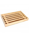 Tradineur - Tabla para cortar pan de madera 2.5 x 32 x 22 cm con bandeja recogemigas y rejilla extraíble, modelo aleatorio