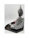 Figura de buda Dhyana meditando con altar y velas, resina, estatua de buda decorativa, meditación, decoración zen del hogar, 40