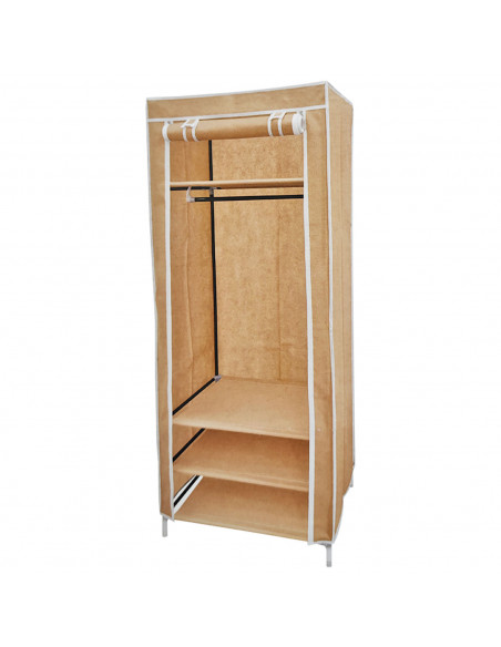 Armario de tela desmontable con baldas y barra, ropero plegable, guardarropa, perchero organizador para dormitorio, 180 x 75 x 4