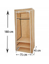 Armario de tela desmontable con baldas y barra, ropero plegable, guardarropa, perchero organizador para dormitorio, 180 x 75 x 4