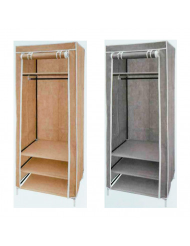 Armario de tela desmontable con baldas y barra, ropero plegable, guardarropa, perchero organizador para dormitorio, 180 x 75 x 4