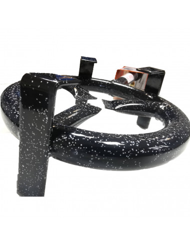 Tradineur - Aro paellero esmaltado gas butano negro 20 cm. Quemador de gas para paellas, hornillo paellero plano