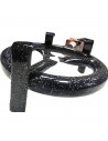 Tradineur - Aro paellero esmaltado gas butano negro 20 cm. Quemador de gas para paellas, hornillo paellero plano