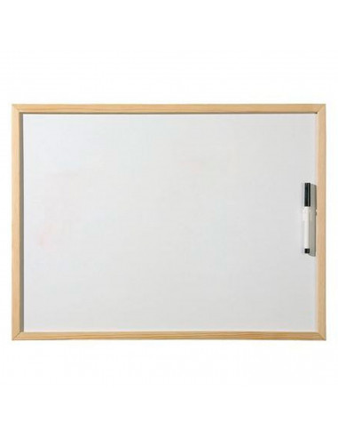 Tradineur - Pizarra Blanca de con rotulador - Marco de Madera MDF - Fácil de borrar y colocar - ideal para colegios, tiendas, ho