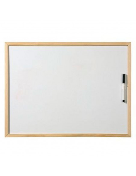 Tradineur - Pizarra Blanca de con rotulador - Marco de Madera MDF - Fácil de borrar y colocar - ideal para colegios, tiendas, ho