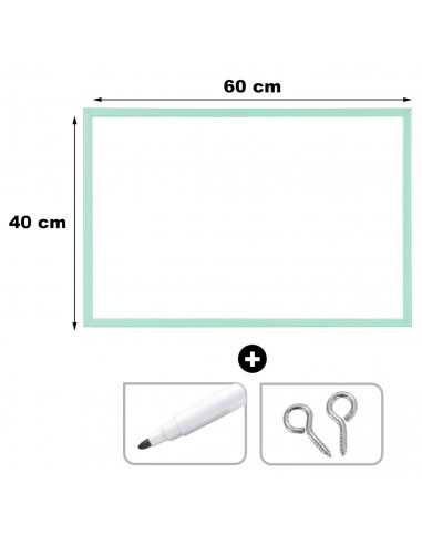 Tradineur - Pizarra Blanca de con rotulador - Marco de Madera MDF - Fácil de borrar y colocar - ideal para colegios, tiendas, ho