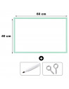 Tradineur - Pizarra Blanca de con rotulador - Marco de Madera MDF - Fácil de borrar y colocar - ideal para colegios, tiendas, ho