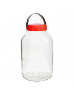 Tarro de cristal con tapa y asa flexible, frasco, bote cilíndrico, garrafa, botella multiusos, encurtidos, salazones, pastas, 5