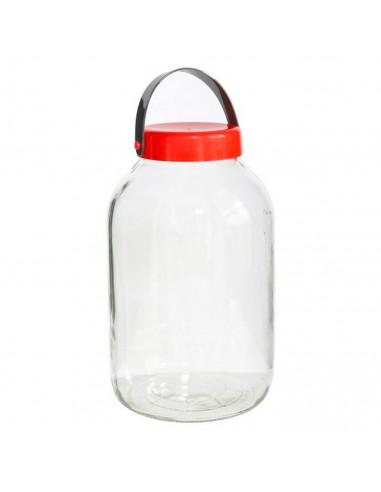 Tarro de cristal con tapa y asa flexible, frasco, bote cilíndrico, garrafa, botella multiusos, encurtidos, salazones, pastas, 5